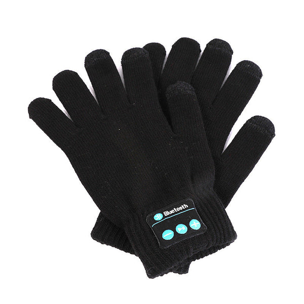 Black Bluetooth Touchscreen Winter Gloves Warm Thickened And Hands Free For Calls Music Perfect Cycling Gloves & Mittens