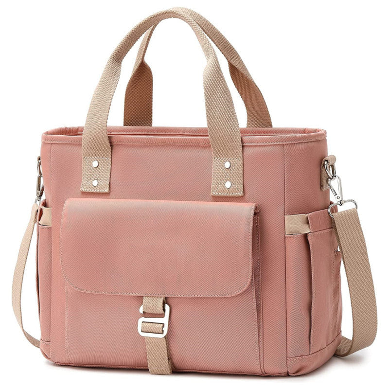 Pink Insulated Lunch Bag With Removable Strap Side Pockets For Water Bottle Insulated Food Delivery Bags