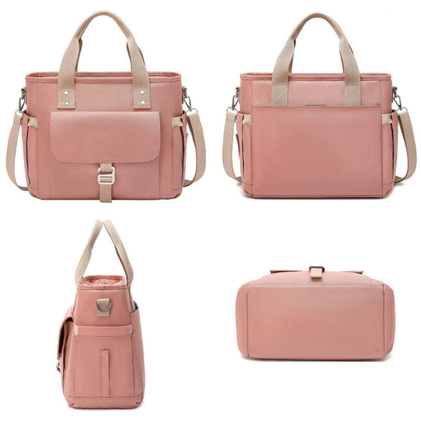 Pink Insulated Lunch Bag With Removable Strap Side Pockets For Water Bottle Insulated Food Delivery Bags