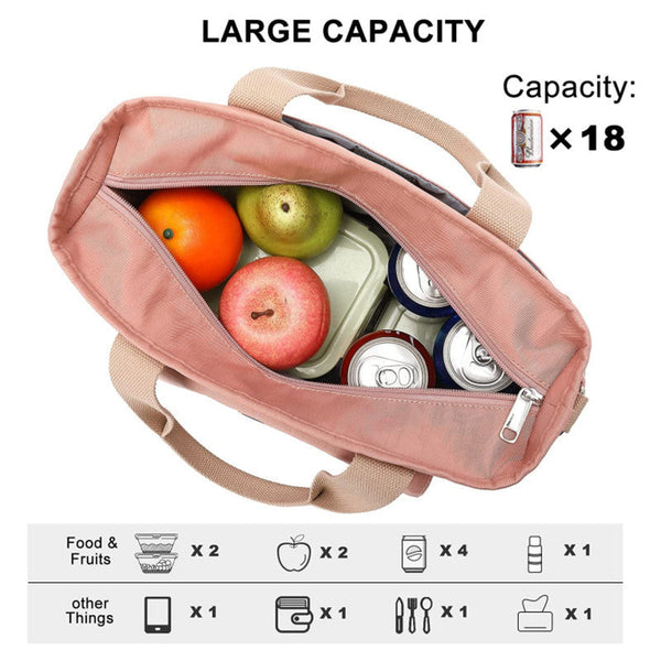 Green Spacious Insulated Lunch Bag Wide Open Design Removable Strap Side Water Bottle Pockets Perfect For Work Picnic & Travel Insulated Food Delivery