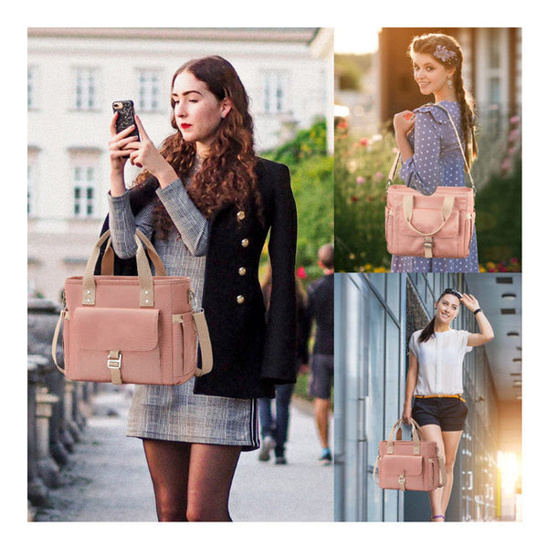 Green Spacious Insulated Lunch Bag Wide Open Design Removable Strap Side Water Bottle Pockets Perfect For Work Picnic & Travel Insulated Food Delivery