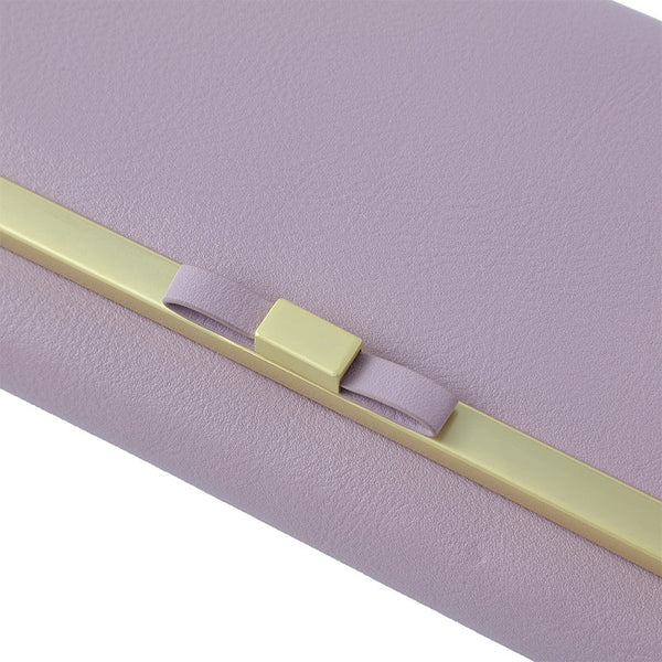 Purple Elegant Women's Long Wallet Clutch Purse With Zip Coin Pocket And Card Slots Wallets