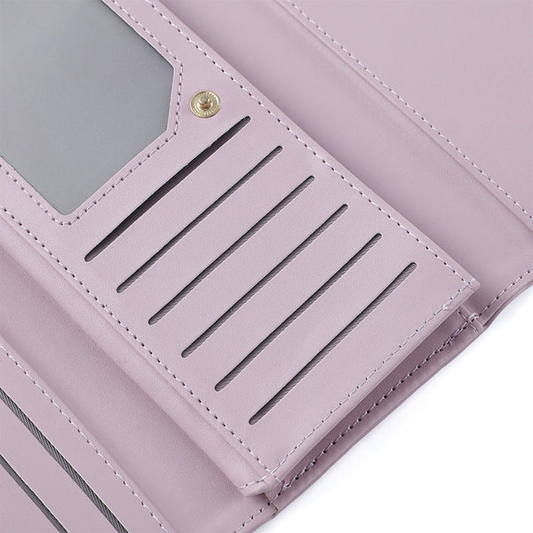 Blue Elegant Women's Long Wallet Clutch Purse With Zip Coin Pocket & Card Slots Wallets