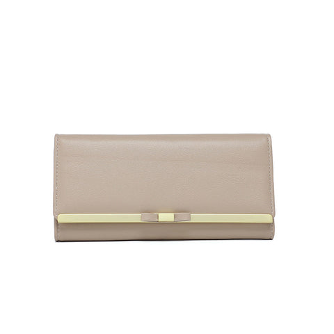 Khaki Elegant Women's Long Wallet Clutch Purse With Coin Pocket And Card Slots Wallets