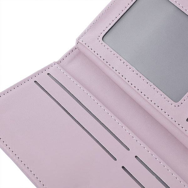 Khaki Elegant Women's Long Wallet Clutch Purse With Coin Pocket And Card Slots Wallets