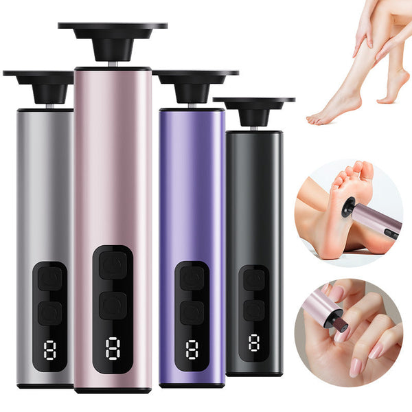 Grey Rechargeable Electric Foot File With 9 Speed Settings Callus Remover For Smooth Feet Electric Files & Tools