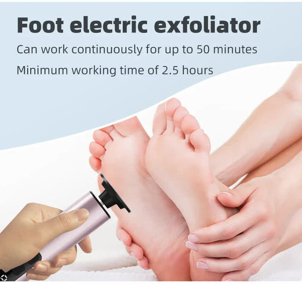 Grey Rechargeable Electric Foot File With 9 Speed Settings Callus Remover For Smooth Feet Electric Files & Tools