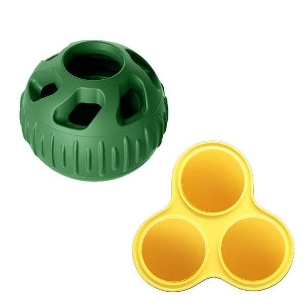 Green Ball And Yellow Mold Pet Treat Dispensing Molding Set Silicone Dog Chew Toy Dog Toys