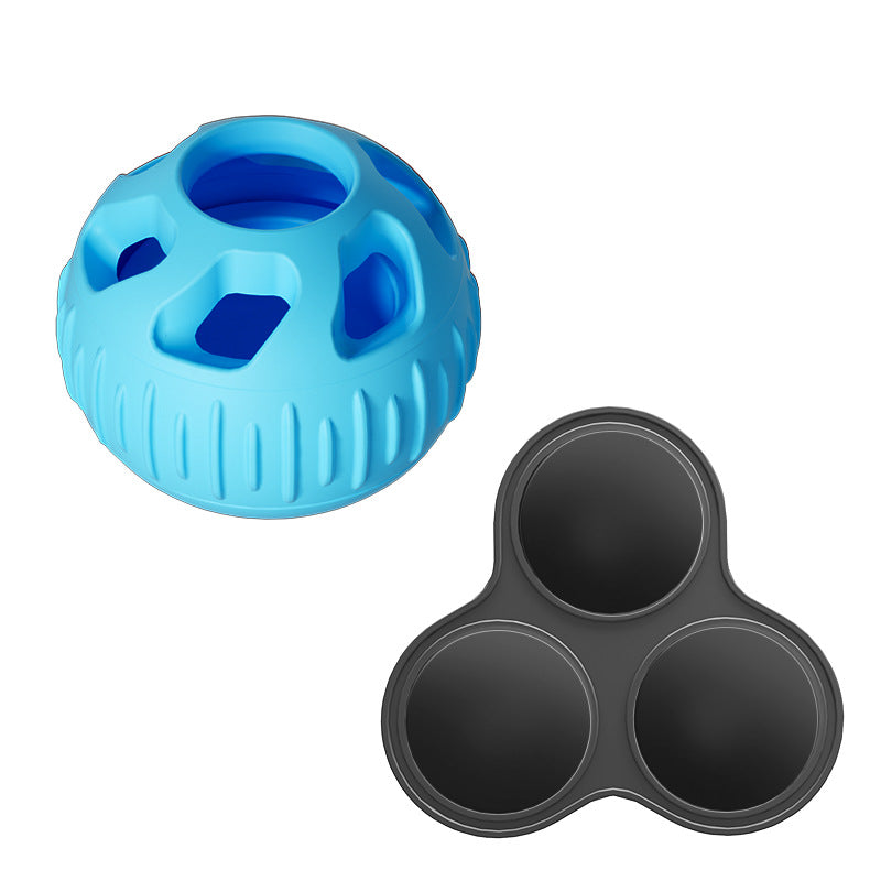 Blue Ball And Black Mold Pet Treat Dispensing Molding Set Silicone Dog Chew Toy For Teeth Cleaning Boredom Relief Dog Toys