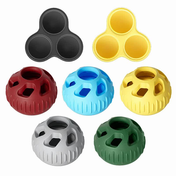 Grey Ball And Black Mold Pet Treat Dispensing Molding Set Silicone Dog Chew Toy For Teeth Cleaning Boredom Relief Dog Toys