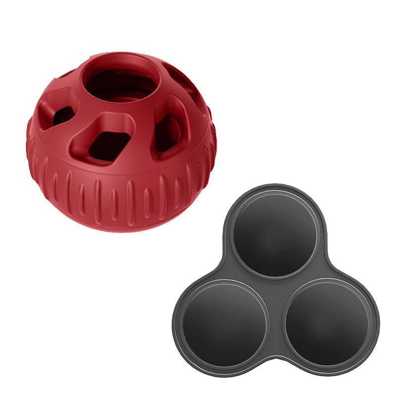 Red Ball Black Mold Pet Treat Dispensing Toy Silicone Chew For Teeth Cleaning Dog Toys