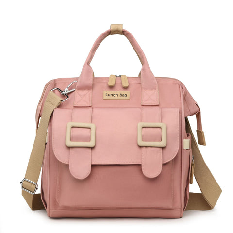 Pink Multifunctional Insulated Lunch Bag Women Waterproof Lightweight Picnics Outings Lunchboxes