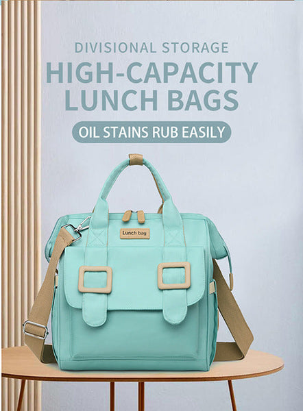 Blue Multifunctional Insulated Lunch Bag For Women Waterproof Lightweight Stylish Picnics Outings Women's Bags & Handbags