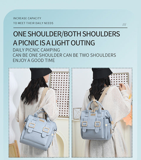 Blue Multifunctional Insulated Lunch Bag For Women Waterproof Lightweight Stylish Picnics Outings Women's Bags & Handbags