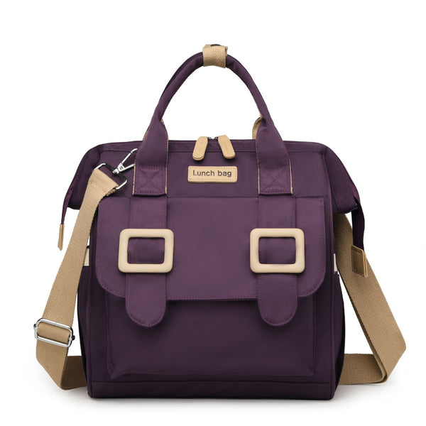 Purple Multifunctional Insulated Lunch Bag Women Waterproof Lightweight Picnics Outings Lunchboxes