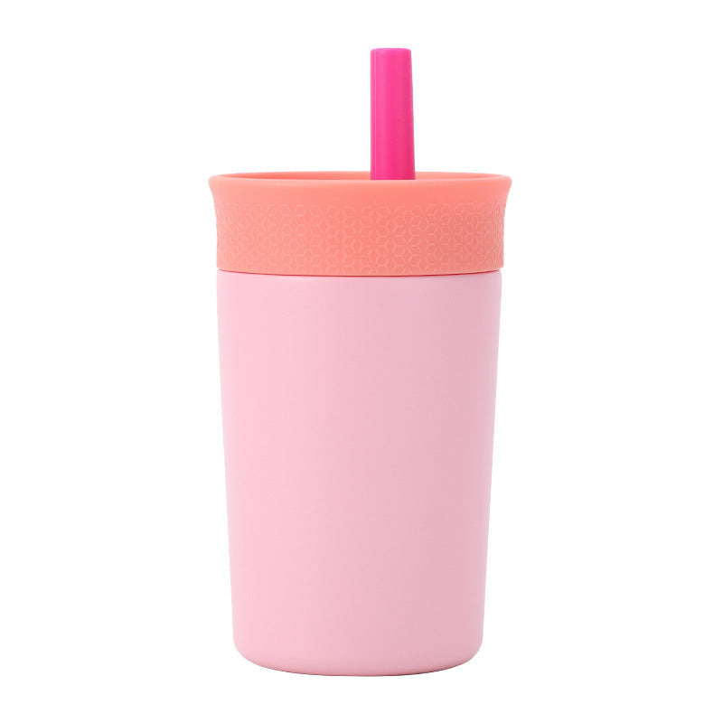 2 Pcs Pink 12Oz Insulated Tumbler With Straw 304 Stainless Steel Bpa Free Leak Proof Water Bottles & Vacuum Flasks