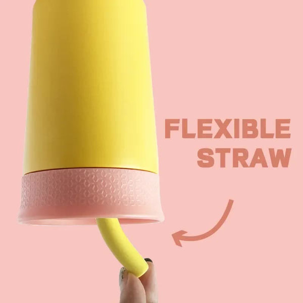 2 Pcs Yellow 12Oz Insulated Tumbler With Straw 304 Stainless Steel Bpa Free Leak Proof Water Bottles & Vacuum Flasks