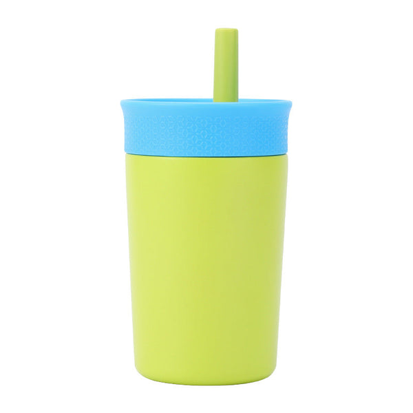 2 Pcs Green 12Oz Insulated Tumbler With Straw 304 Stainless Steel Bpa Free Leak Proof Water Bottles & Vacuum Flasks