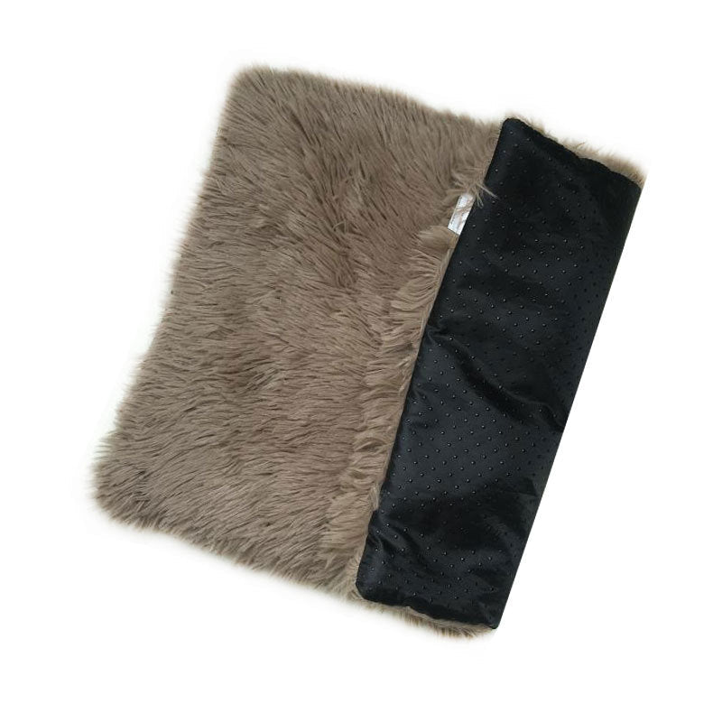 Brown Plush Pet Mat For Dogs And Cats 50X70cm Anti Slip Warm Cozy Autumn Winter Pet Beds