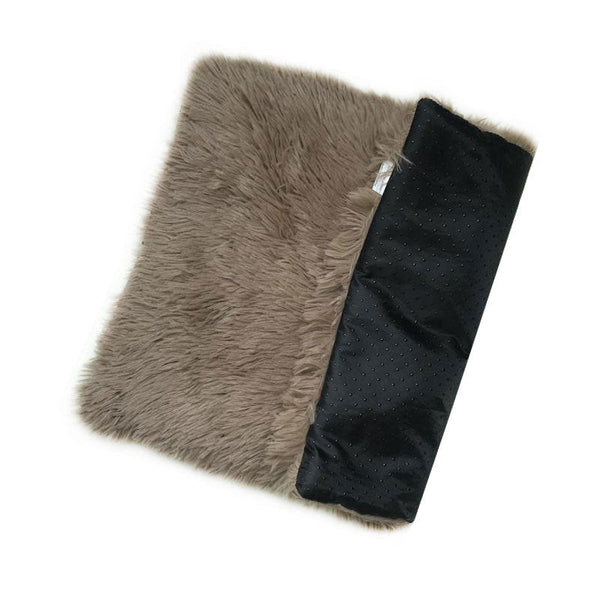 Brown Plush Pet Mat For Dogs And Cats 50X70cm Anti Slip Warm Cozy Autumn Winter Pet Beds