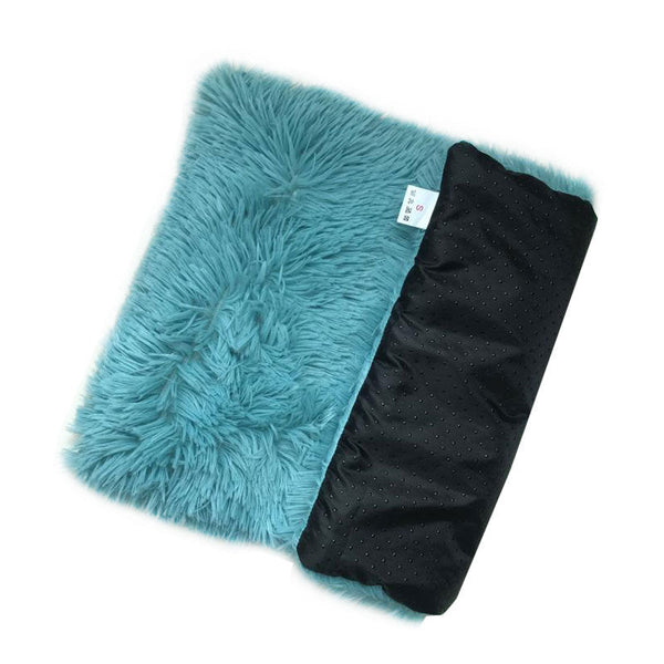 Blue Plush Pet Mat For Dogs And Cats 50X70cm Anti Slip Warm Cozy Autumn Winter Pet Beds
