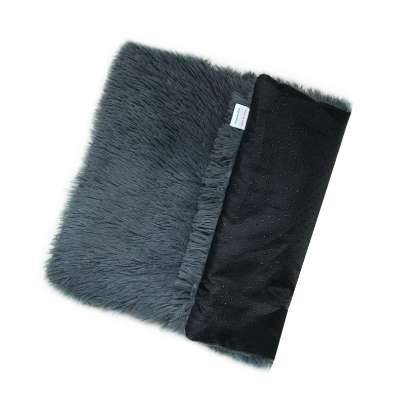 Dark Grey Plush Pet Mat For Dogs And Cats 70X100cm Anti Slip Warm Cozy Autumn Winter Pet Beds