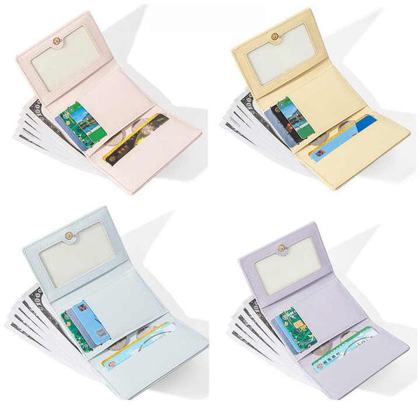 Yellow Compact Women's Bow Accent Wallet Fresh Minimalist Pu Leather Foldable Card Holder With Multiple Slots Wallets