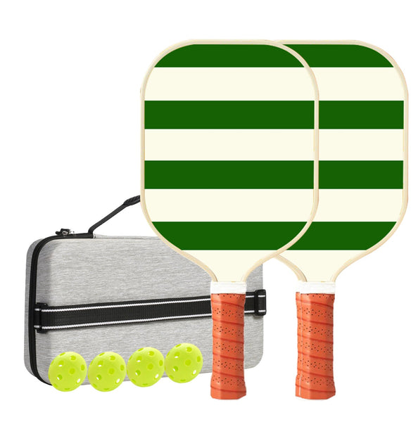 Set 2 White And Green T700 Carbon Fiber Pickleball Paddle Paddles 4 Balls Portable Carry Bag For Adults Students Racquets
