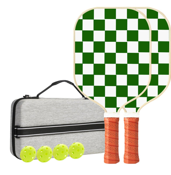 Set 5 White And Green T700 Carbon Fiber Pickleball Paddle 2 Paddles 4 Balls Portable Carry Bag For Adults Students Racquets