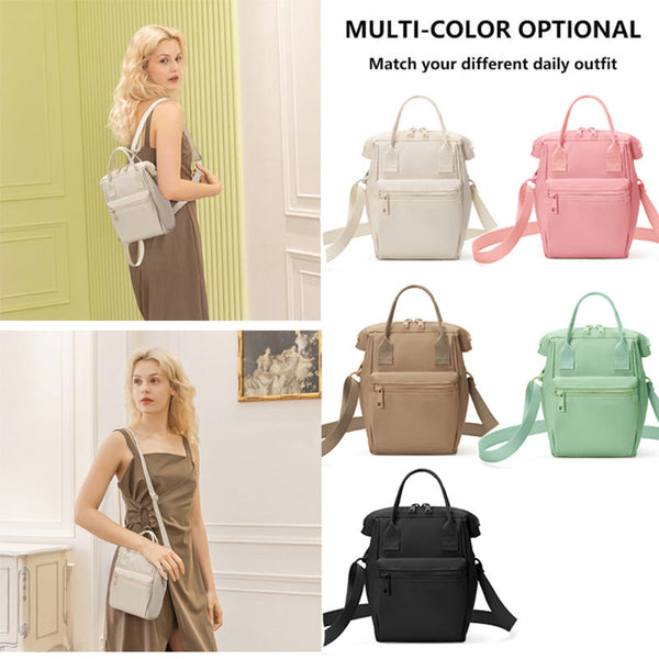 Beige Mini Waterproof Oxford Backpack Lightweight 263G Travel Crossbody Bag With Adjustable Straps Backpacks