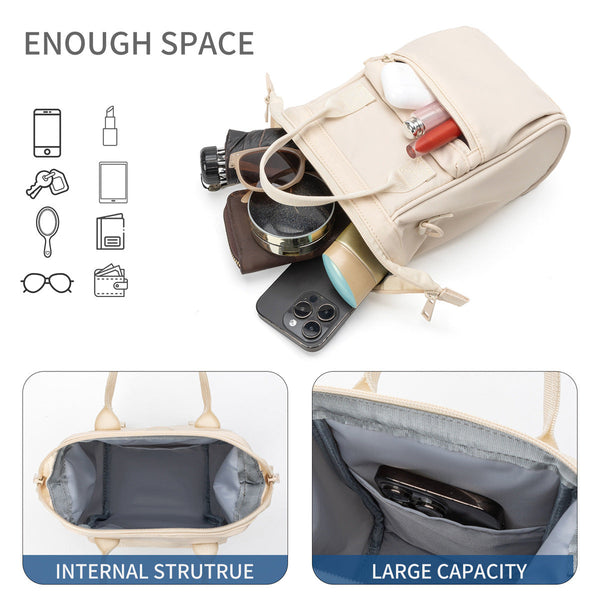 Beige Mini Waterproof Oxford Backpack Lightweight 263G Travel Crossbody Bag With Adjustable Straps Backpacks