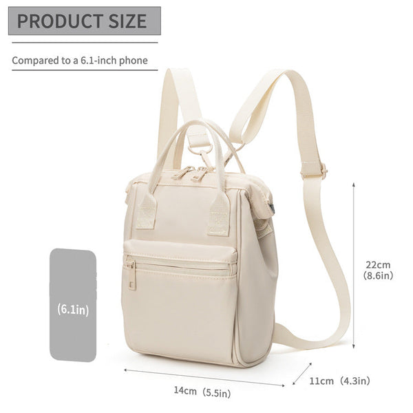 Beige Mini Waterproof Oxford Backpack Lightweight 263G Travel Crossbody Bag With Adjustable Straps Backpacks