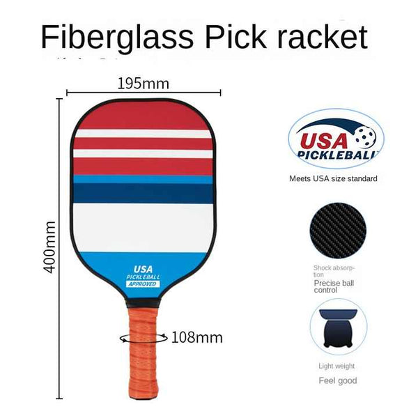 Elosung Style 3 Colorful Geometric Patterns Fiberglass Pickleball Paddle Lightweight 220G With Anti Slip Tpu Grip For Outdoor Sports Racquets