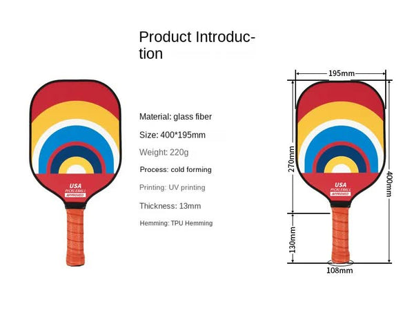 Elosung 1 Sets Of Style 3 Colorful Geometric Patterns Fiberglass Pickleball Paddle 2 Paddles 4 Balls And Portable Carry Bag For Outdoor Play Racquets