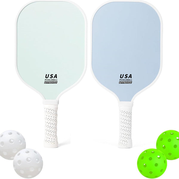 Light Blue Fiberglass Pickleball Paddle Lightweight 215G With Anti Slip Tpu Grip For Outdoor Sports Racquets