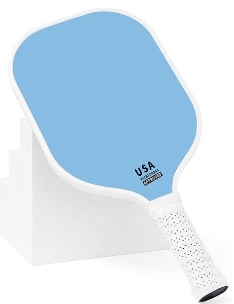 Light Blue Fiberglass Pickleball Paddle Lightweight 215G With Anti Slip Tpu Grip For Outdoor Sports Racquets
