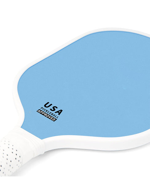 Light Blue Fiberglass Pickleball Paddle Lightweight 215G With Anti Slip Tpu Grip For Outdoor Sports Racquets