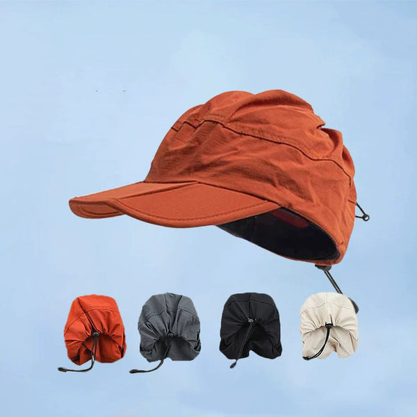 Black Foldable Quick Dry Summer Sports Visor Hat Upf 50+ Adjustable Outdoor Sun Cap Hats & Headwear