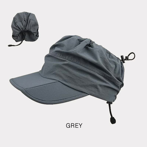 Black Foldable Quick Dry Summer Sports Visor Hat Upf 50+ Adjustable Outdoor Sun Cap Hats & Headwear