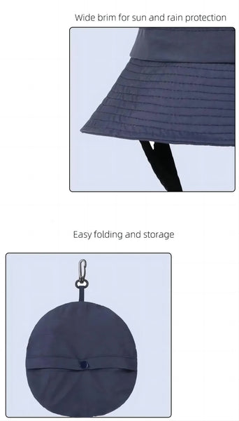 Black Uv50+ Sun Protection Bucket Hat Waterproof Quick Dry Foldable Outdoor Fishing For Men And Women Hats & Headwear