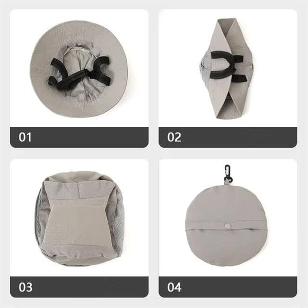 Black Uv50+ Sun Protection Bucket Hat Waterproof Quick Dry Foldable Outdoor Fishing For Men And Women Hats & Headwear