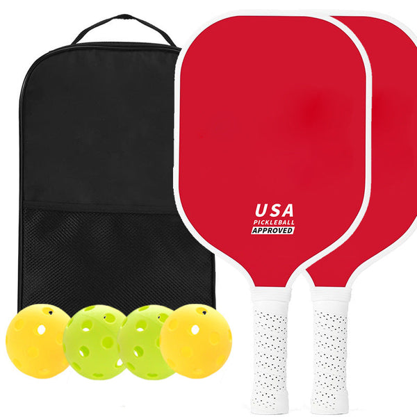Orange Fiberglass Pickleball Paddle Set 2 Minimalist Paddles 4 Balls And Carry Bag For Outdoor Play Boat Paddles