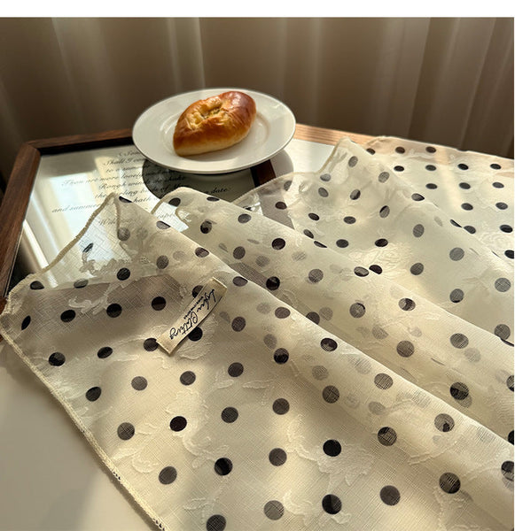 Style 5 Beige Versatile Patterned Square Scarf | 65X65cm Lightweight Polyester Neckerchief Headband Vintage Polka Dot & Floral Scarves & Wraps