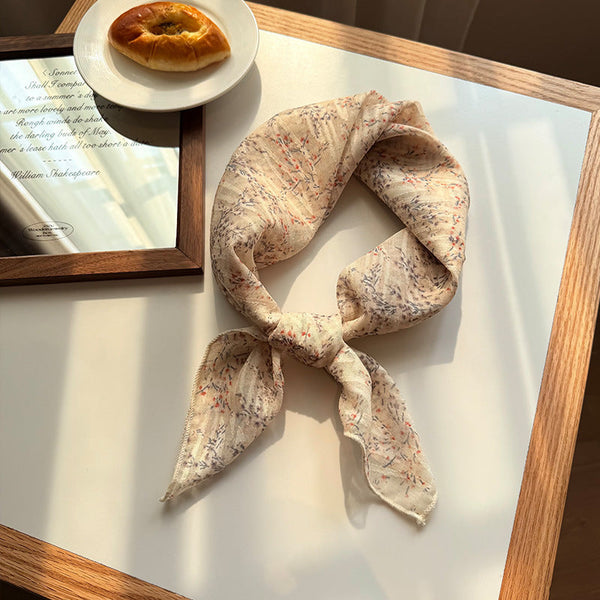 Style 7 Light Khaki Versatile Patterned Square Scarf 65X65cm Lightweight Polyester Neckerchief Headband Scarves & Wraps