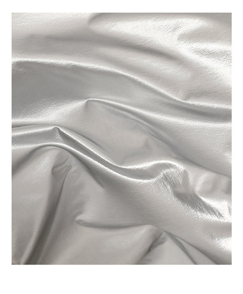 Luminous Silver Nylon Underarm Shoulder Bag Convertible Crossbody Hobo With Pouch Lightweight Modern Women's Bags & Handbags