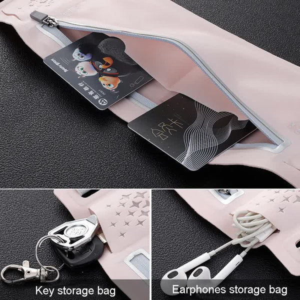 2 Pcs Pink Lightweight Women's Running Waist Bag Splash Proof Fitness Belt With Stretchable Phone Storage Waist Packs & Bags