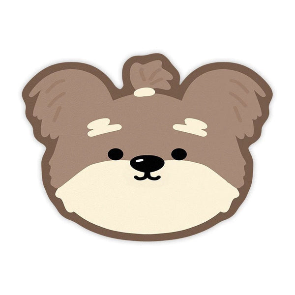 2 Pcs Style 10 Brown Puppy Pattern Cartoon Pet Feeding Mat For Cats & Dogs Absorbent Diatom Mud Splash Proof Easy To Clean Dog Feeding Mats