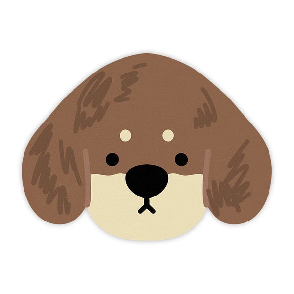 2 Pcs Style 11 Brown Puppy Pattern Cartoon Pet Feeding Mat For Cats & Dogs Absorbent Diatom Mud Splash Proof Easy To Clean Dog Feeding Mats