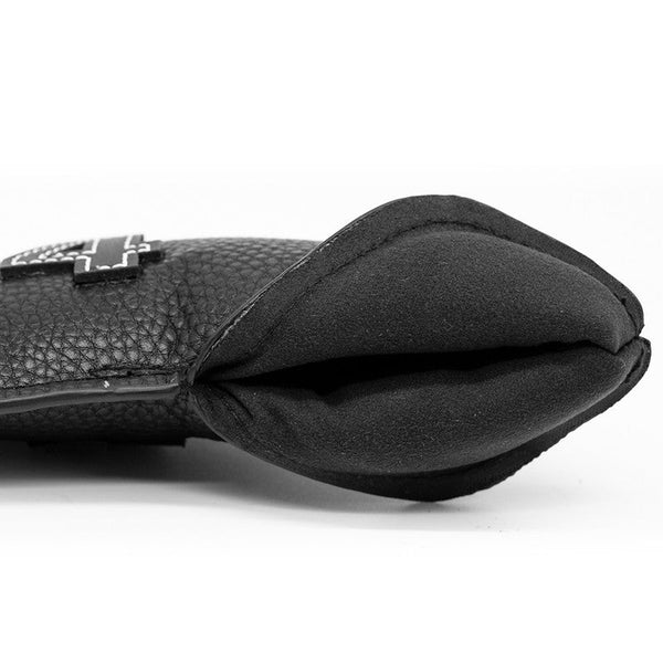 Black Golf Iron Head Covers Set Of 10 Waterproof Pu Leather Club Protectors With Embroidered Numbers (3 9 A S) Club Head Covers