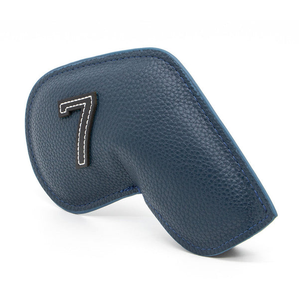 Dark Blue Golf Iron Head Covers Set Of 10 Waterproof Pu Leather Club Protectors With Embroidered Numbers (3 9 A S) Club Head Covers